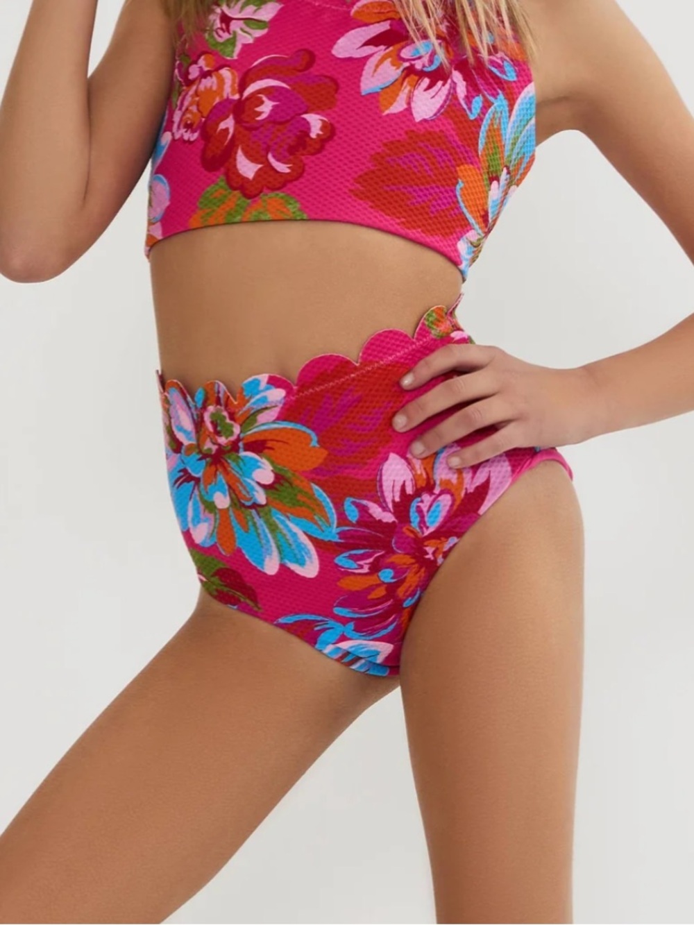 Beach Riot Girls Little Madison & Bea Bottoms in Sugar Bloom Waffle Size 5/6